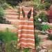 Urban Outfitters Tops | Bdg Tank Peach Stripe Euc! Size Xs | Color: Black/Tan | Size: Xs