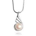 Pearls of Eden - Necklace Silver 925 for Women with Pendant and integrated real Pearl 8 mm - Pearl Jewelry on Silver Chain in elegant Jewelry Box - Freshwater Pearl - Ideal Present