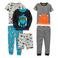 Simple Joys by Carter's Baby-Jungen 6-Piece Snug Fit Cotton Pajama Pyjama-Set, Dinosaurier/Monster/Roboter/Streifen, 3 Jahre (3er Pack)