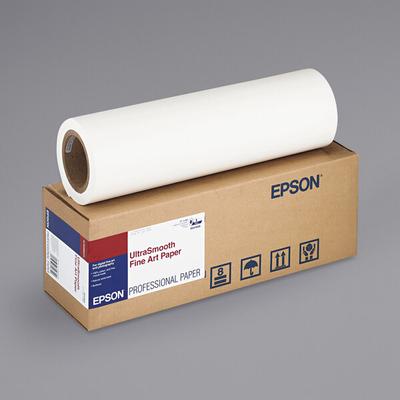 Epson S041856 UltraSmooth 50' x 17" White Fine Art Matte Paper Roll