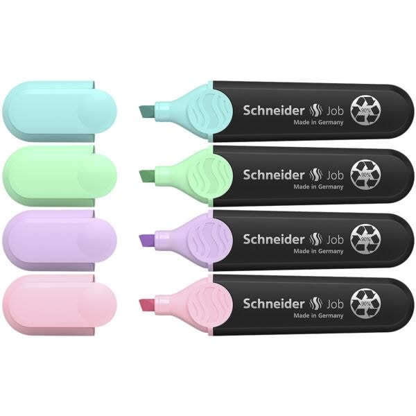 Schneider 4er-Etui Textmarker »Job Pastell« schwarz Image