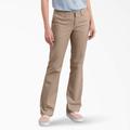 Dickies Women's Flex Slim Fit Bootcut Pants - Desert Sand Size 4 (FP121)