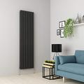 Warmehaus Vertical Column Designer Radiator Oval Flat Panel Double Anthracite 1800 x 470mm - Modern Central Heating Space Saving Radiators - Perfect for Bathrooms, Kitchen, Hallway, Living Room