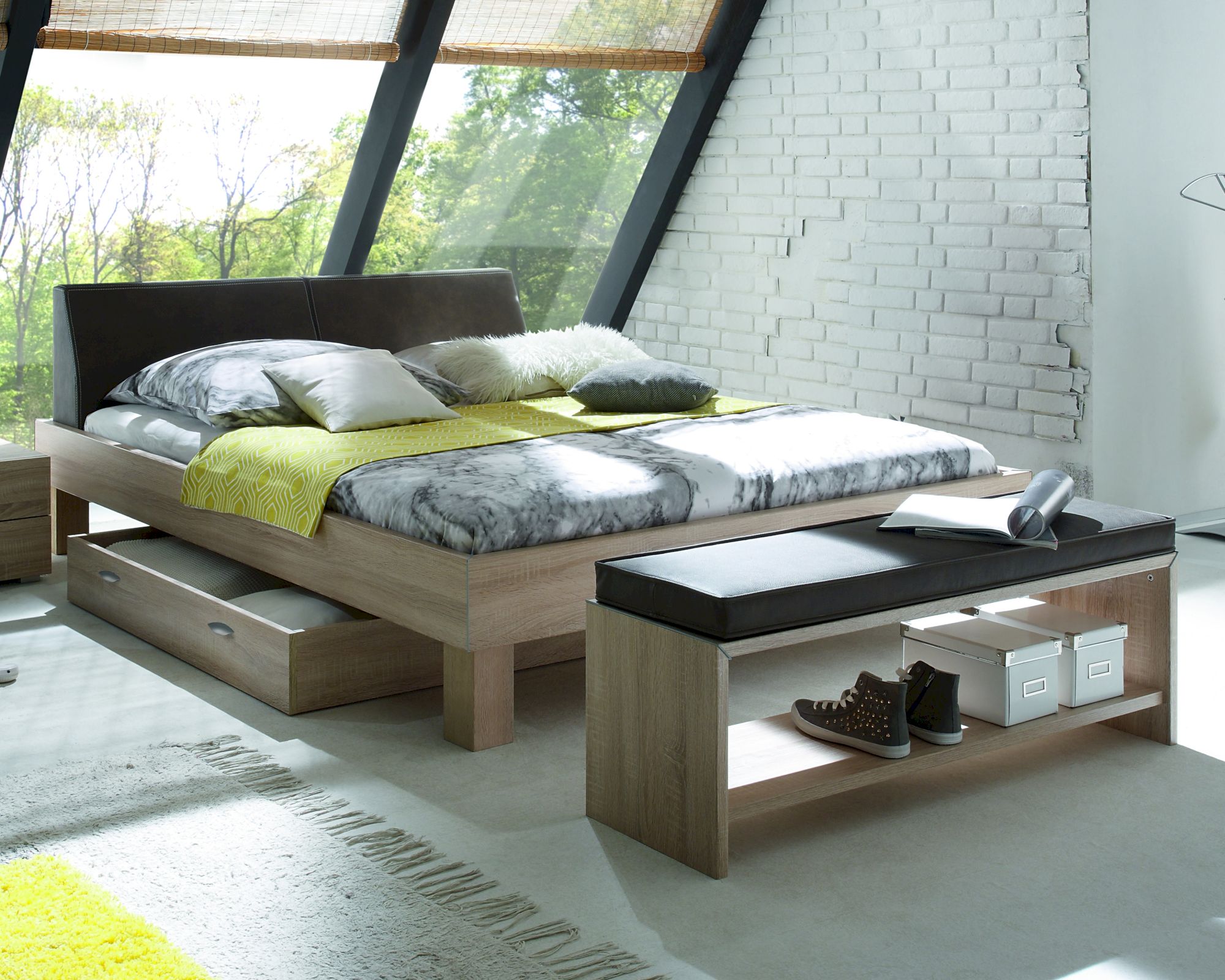 Hasena Top-Line Bett Advance Ivio/Rena 120x200 cm / Buche natur, lackiert