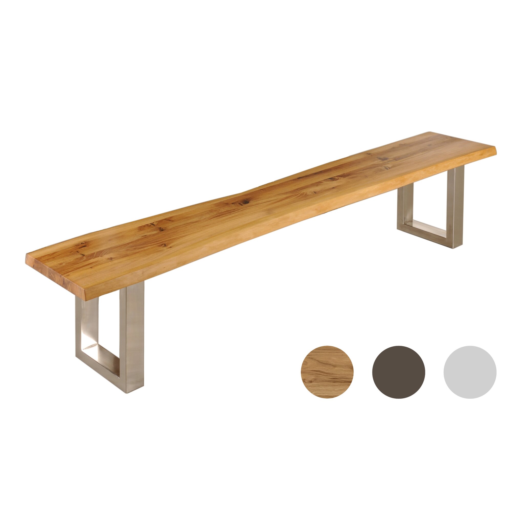 3S Frankenmöbel »Zingst« Massivholz Bank 160 cm / Wildeiche / ohne Rückenlehne