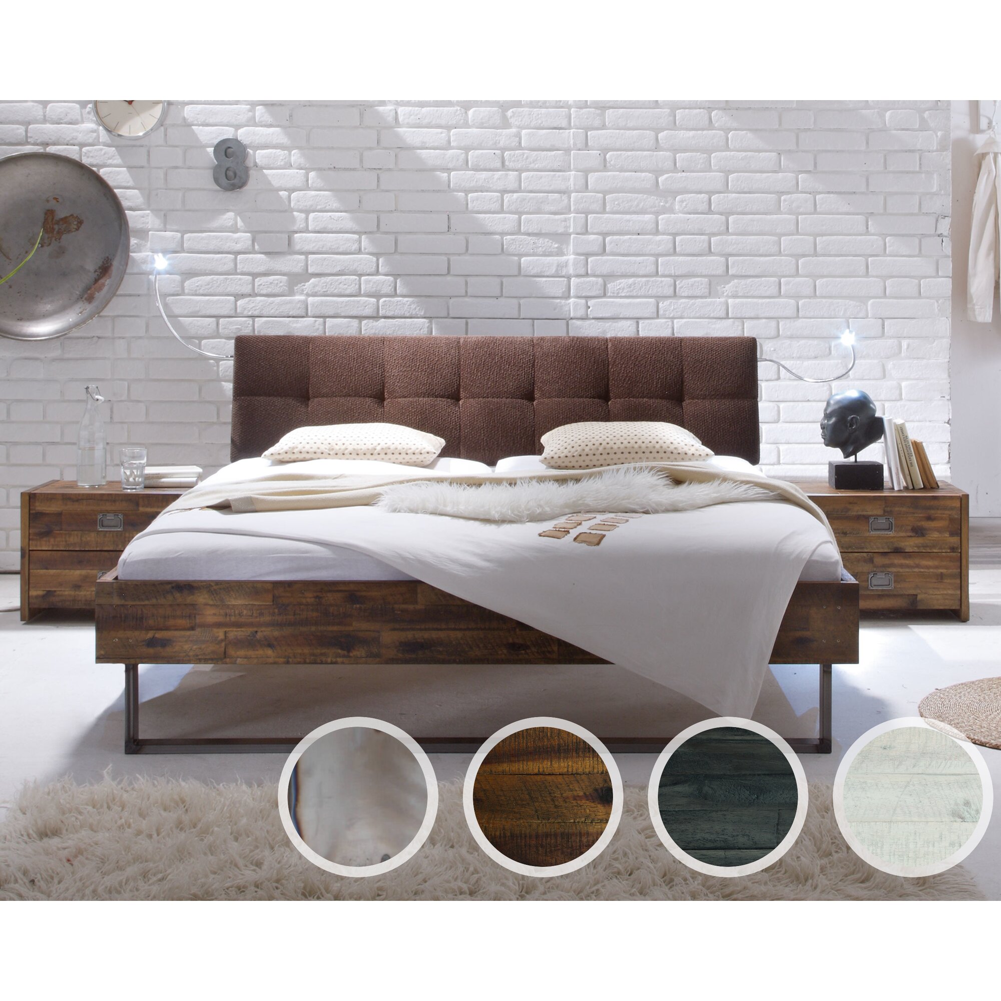 Hasena Factory-Line Massivholzbett Indus/Ronna 200x200 cm braun Image