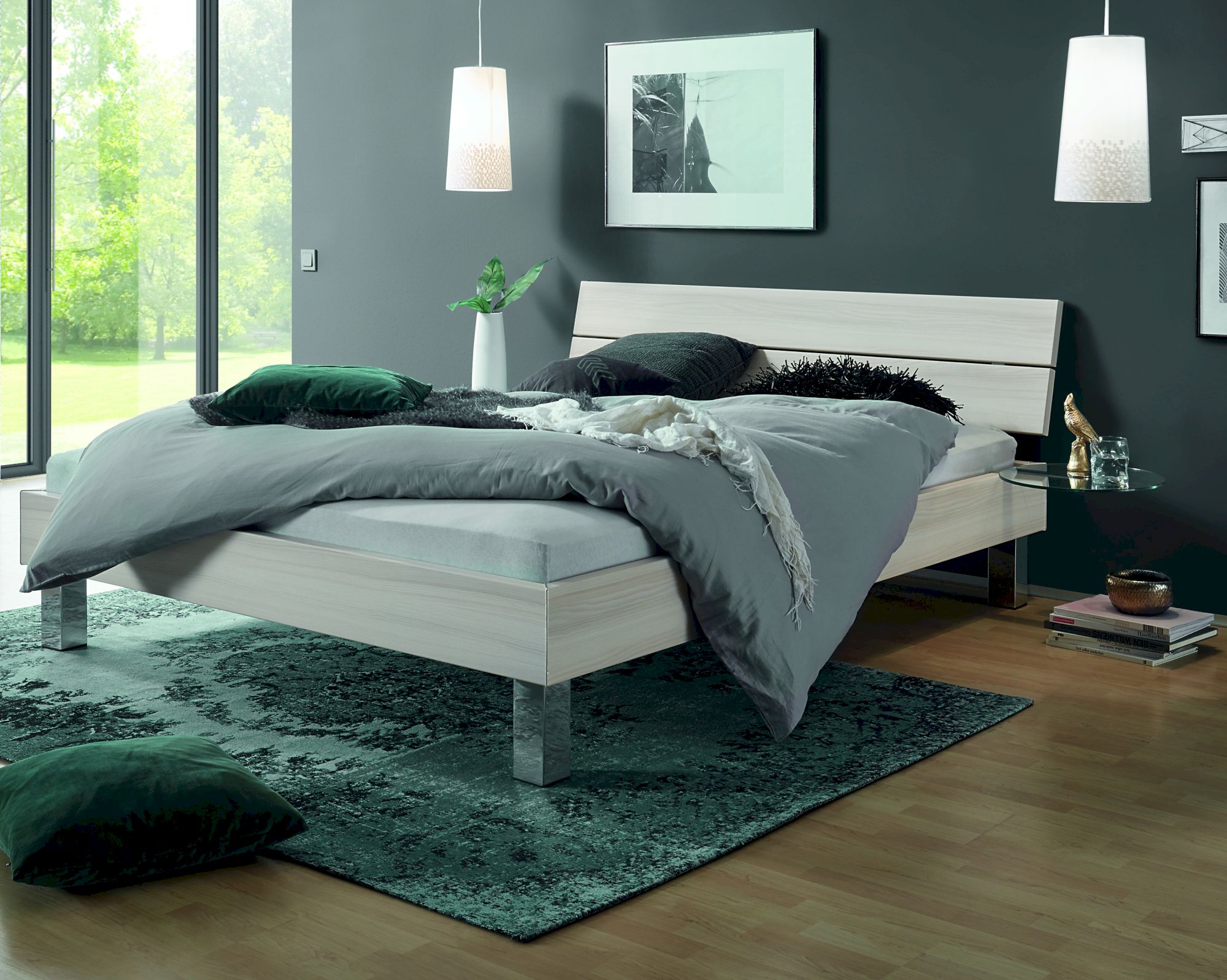 Hasena Top-Line Bett Advance Mico/Nuetta 140x200 cm / Esche hell Nachbildung Image