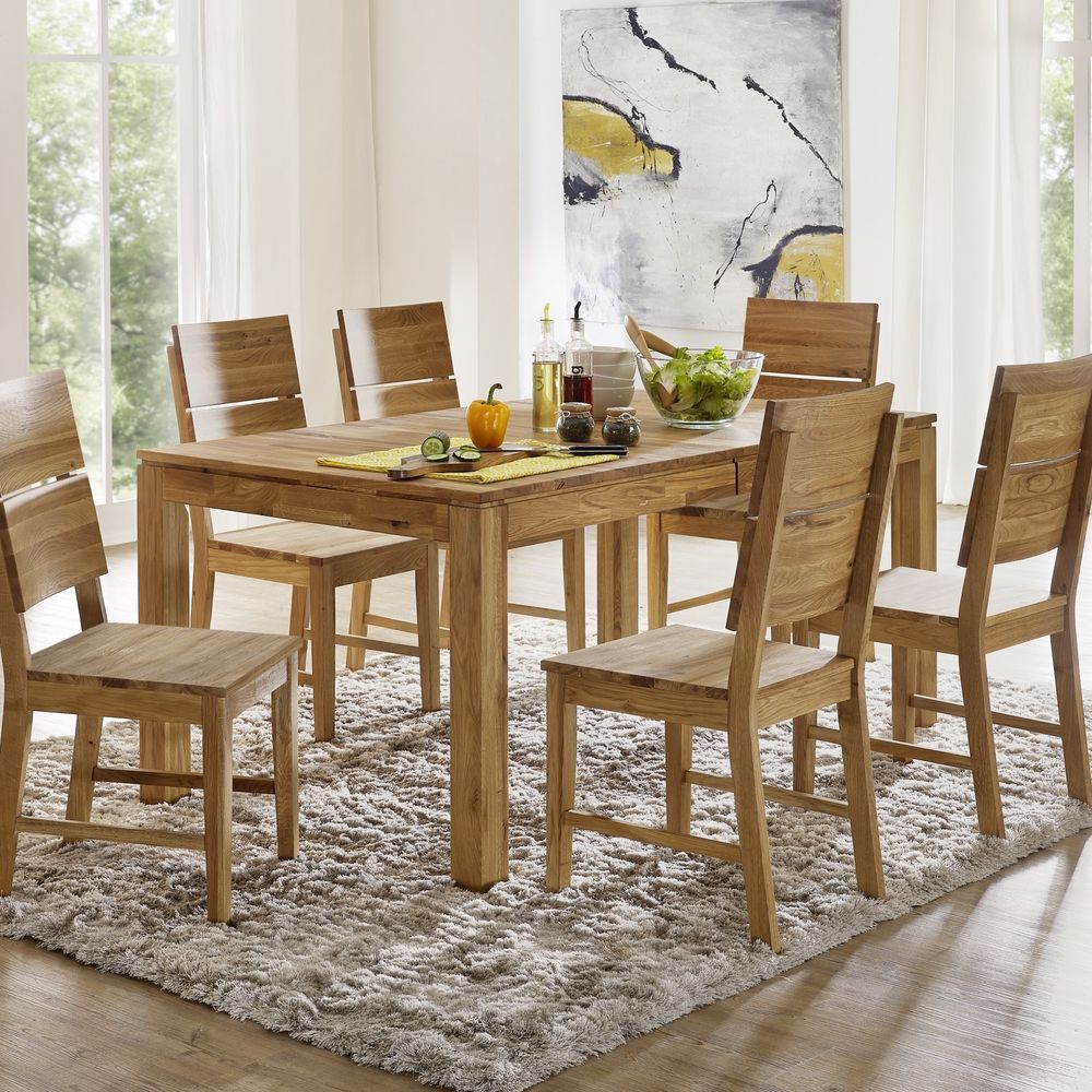 3S Frankenmöbel »Allrounder« Massivholz Esstisch 80x80 cm / Wildeiche geölt / mit Funktion / TI-0122 Image