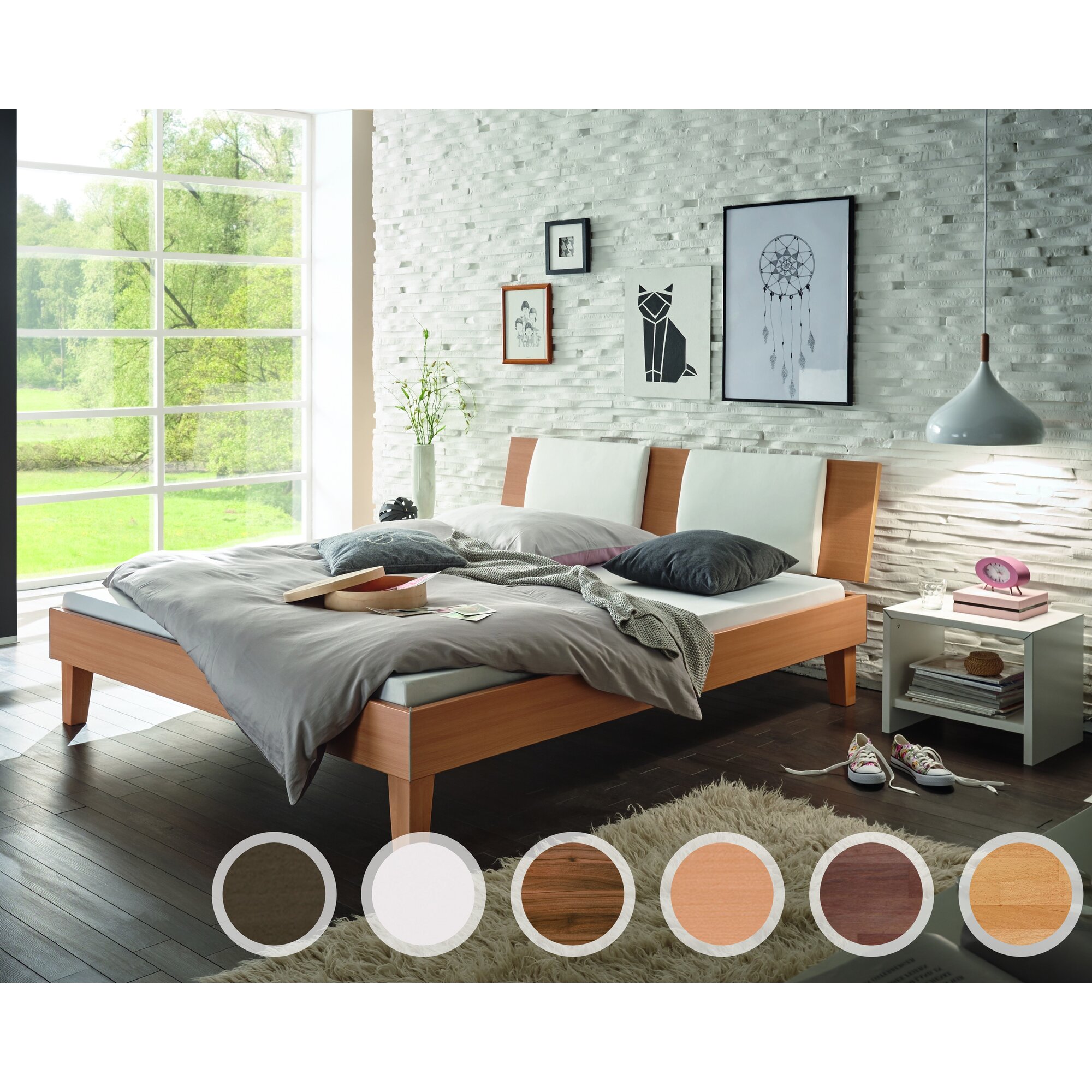 Hasena Movie-Line Bett Star Juve/Orva 160x200 cm / Walnuss HN Image