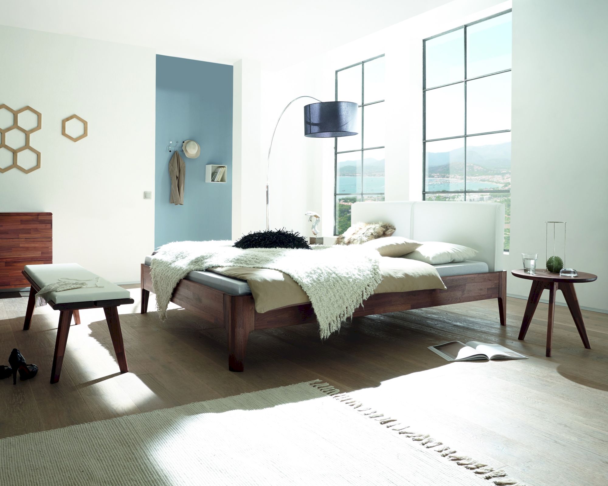 Hasena Fine-Line Massivholzbett Syma Xylo/Cemoa 120x200 cm / Buche weiss deckend, lackiert