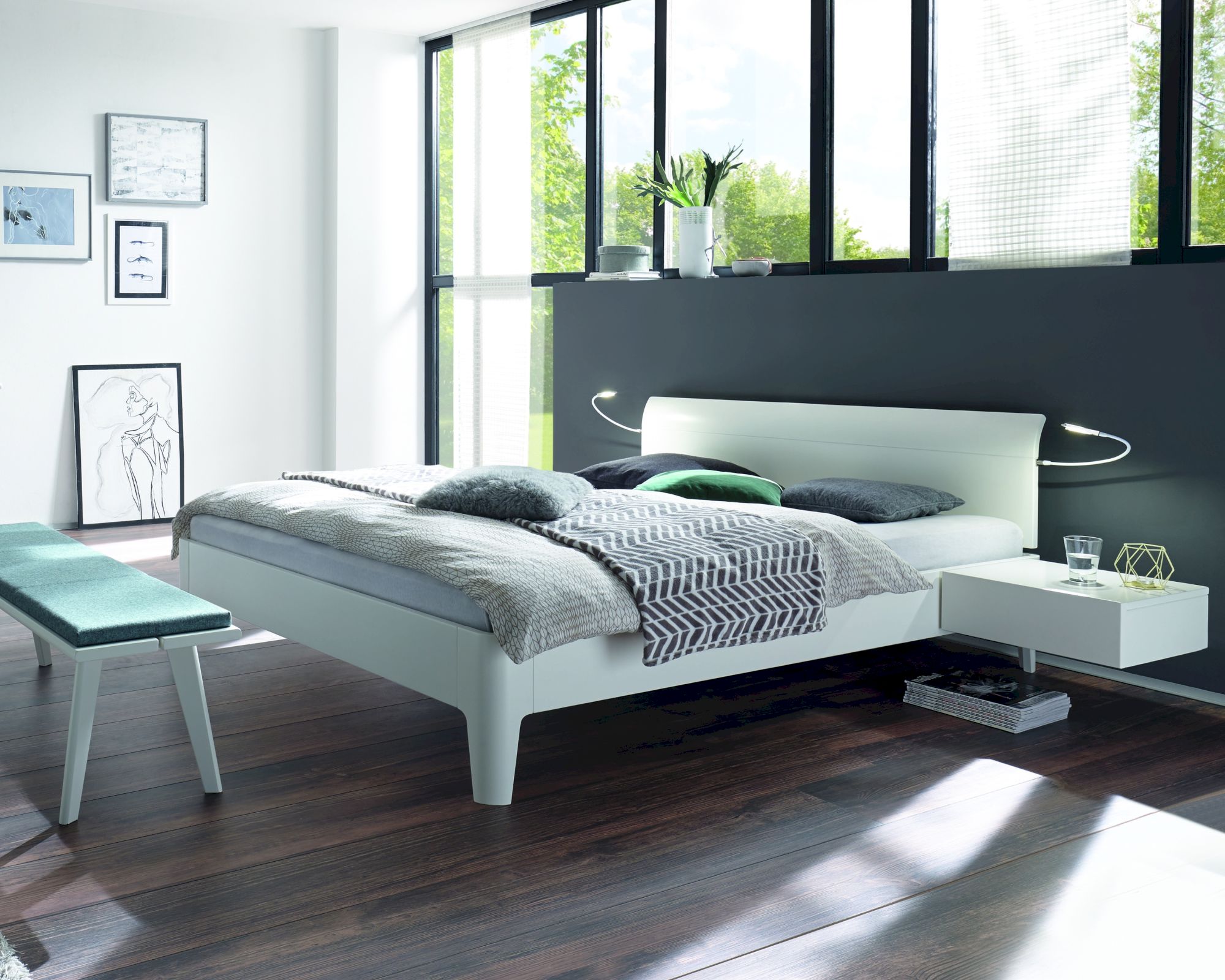 Hasena Fine-Line Massivholzbett Syma Xylo/Vola 120x200 cm / Kernbuche natur, geölt