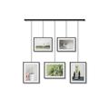 Umbra Exhibit Picture Frame Gallery Set, Adjustable Collage Display for 5 Photos, Prints, Artwork and More, Holds two 4 x 6" and three 5 x 7" Photos, Black, 5 Frames