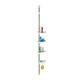 Relaxdays Telescopic Bathroom Shelf, Shower Organiser with Plastic Caddies, Adjustable Rail, Stainless Steel, Silver, H x W x D: app. 318 x 33.5 x 21.5 cm