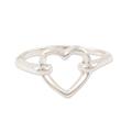 Luminous Heart,'Heart-Shaped Sterling Silver Band Ring from India'