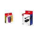 Nintendo Joy-Con 2er-Set, neon-lila/neon-orange & HORI Switch LAN Adapter [Nintendo Switch]