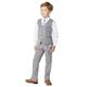 Paisley of London, Kenny, Boys Grey Check Waistcoat Suit, Kids Formal Occasion Suit, 9 Years
