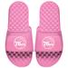 "Women's ISlide Pink Philadelphia 76ers Primary Logo Slide Sandals"