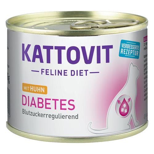 24 x 185g Diabetes/Gewicht Huhn Kattovit Katzenfutter nass