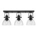 Golden Lighting Hines 10 Inch Damp Rated Semi Flush Mount - 3118-3SF BLK-SD