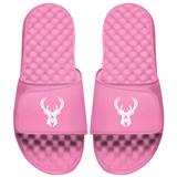 Youth ISlide Pink Milwaukee Bucks Primary Logo Slide Sandals