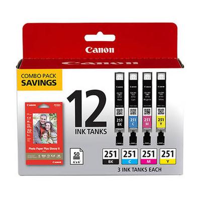Canon CLI-251 CMYK 12-Cartridge Ink Set 6513B010