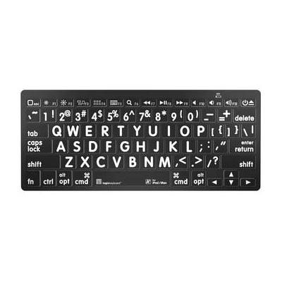 Logickeyboard Large Print Bluetooth Mini Keyboard (White on Black, American English) LKBU-LPWB-BTON-US