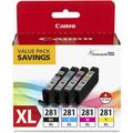 Canon CLI-281 XL BKCMY 4-Color Ink Tank Value Pack 2037C005