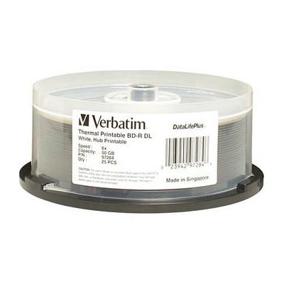 Verbatim BD-R DL 50GB 6X DataLifePlus White Thermal Hub Printable (25 Discs) 97284
