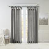 Madison Park 50x120 100% Polyester Twisted Tab Lined Window Panel in Charcoal - Olliix MP40-6559