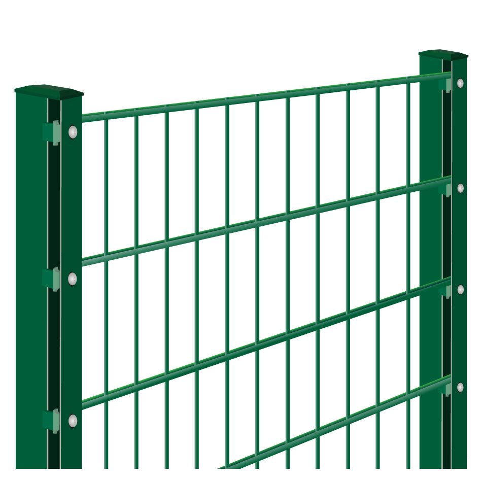 Doppelstabmattenzaun Rundum-sorglos-Paket Moosgrün, Abdeckleiste, 1 Ecke,1630 mm,30 m,8/6/8 mm Image