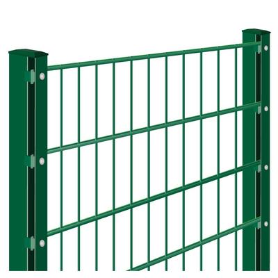 Doppelstabmattenzaun Rundum-sorglos-Paket Moosgrün, Halteplättchen, 2 Ecken,20 m,8/6/8 mm,830 mm