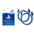 PSN Card-Aufstockung | 25 EUR | deutsches Konto | PSN Download Code & Amazon Basics - Controller-Ladekabel f√ºr die PlayStation 4 - 2er-Pack