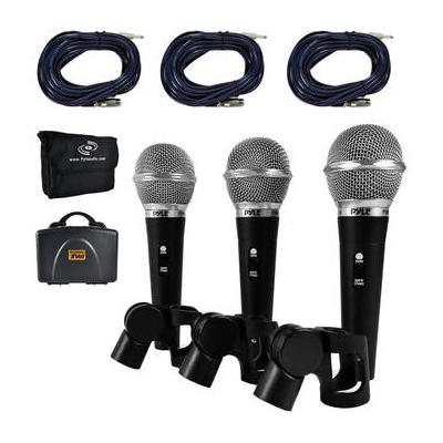 Pyle Pro Dynamic Handheld Microphone Kit with XLR Cables (3-Pack) PDMICKT34