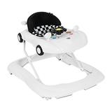 Costway 2-in-1 Foldable Baby Walker with Music Player and Lights-White