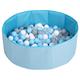 Selonis Children Colourfull Foldable Ballpit with 300 Balls, Blue:Grey/White/Transparent/Babyblue