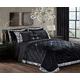 Householdfurnishing 3 Piece Crushed Velvet Bedspread/Comforter with pillow Shams (Santiago/black, King)
