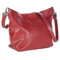 LiaTalia Womens Shoulder Bag - Soft Grained Leather Bag - Medium Size Hobo Handbag Purse Made with 100% Italian Leather - ADAL [Red]