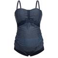 Herzmutter Maternity-Tankini-Swimwear - Two-Piece Swimsuit for Pregnant Women - Bandeau-Tankini-Set - Stripe-Pattern-Dots - Oversize - UV Protection 50-7000 (M, Blue-Dots)
