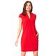 Roman Originals Women Cocoon Shift Dress - Ladies Stretch Jersey Smart Casual Workwear Office Desk Laidback Party Gathering Daywear Fitted Tunic - Red - Size 12