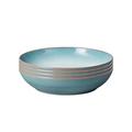 Denby - Azure Haze Blue Pasta Bowls Set of 4 - 1050ml Large Stoneware Ceramic Bowls For Pasta Dishes - Dishwasher Safe, Microwave, Freezer Safe - Blue, White Reactive Gradient Glaze - Chip Resistant