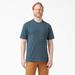 Dickies Men's Heavyweight Heathered Short Sleeve Pocket T-Shirt - Baltic Blue Heather Size 3Xl (WS450H)