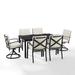 Kaplan 7Pc Outdoor Metal Dining Set Oatmeal/Oil Rubbed Bronze - Table, 2 Swivel Chairs, & 4 Regular Chairs - Crosley KO60023BZ-OL