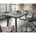 Massivholz »Thor« Akazie Baumkante-Tisch I 200x100 cm / 35mm / Akazie grau gesandstrahlt / Metall vernickelt edelstahlfarbig gebürstet