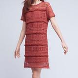 Anthropologie Dresses | Anthropologie O2sky Crochet Lace Shift Dress | Color: Red | Size: Sp