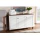 Baxton Studio Coolidge Modern Walnut Finished 8-Shelf Wood Shoe Storage Cabinet - Wholesale Interiors FP-04LV-Walnut/White