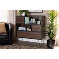 Baxton Studio Charis Modern & Transitional Two-Tone Walnut Brown & Black Finished Wood 1-Drawer Bookcase - Wholesale Interiors BC 7590-00-Columbia/Black-Bookcase