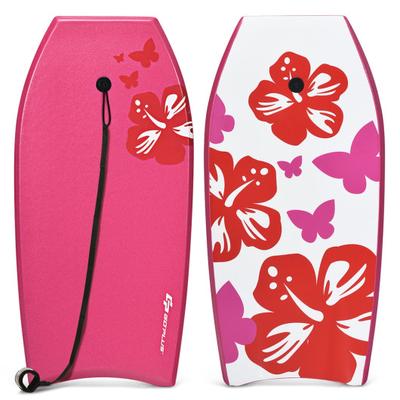 Costway Lightweight Bodyboard Surfing with Leash E...