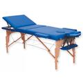 Lettino da massaggio in legno a 3 sezioni - blu