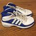 Adidas Shoes | Adidas White & Blue Hightop Tennis Shoes Size 12 | Color: Blue/White | Size: 12b