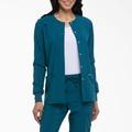 Dickies Women's Eds Essentials Snap Front Scrub Jacket - Caribbean Blue Size L (DK305)